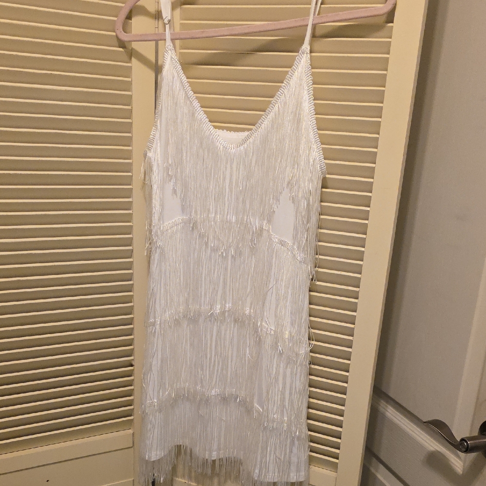 Boutique Flapper Dress White Size Large